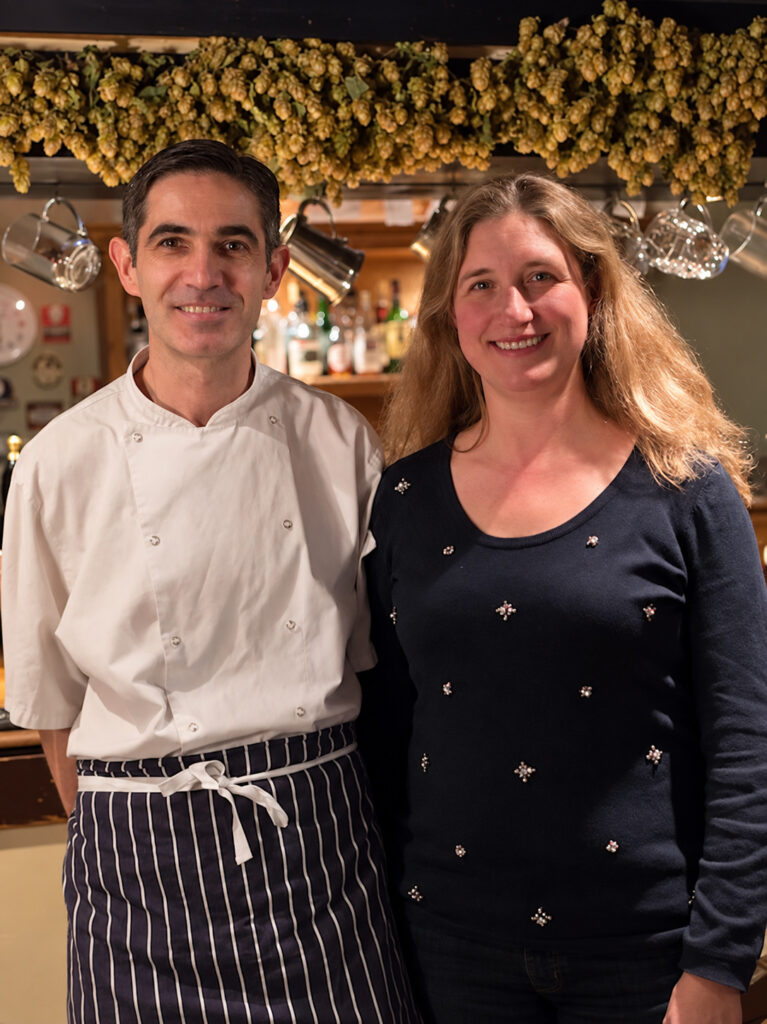 Jo and Mark, owners of The Butchers Arms