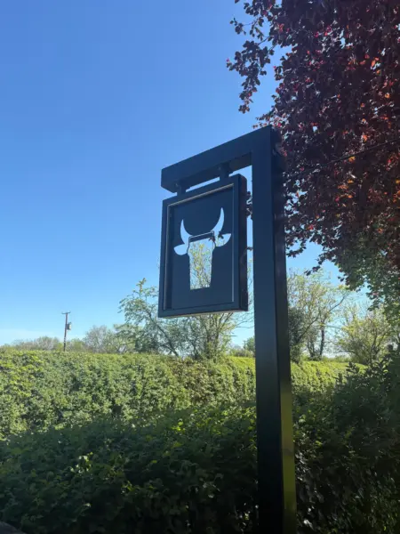 The Butchers Arms pub sign on Lime Street, Eldersfield